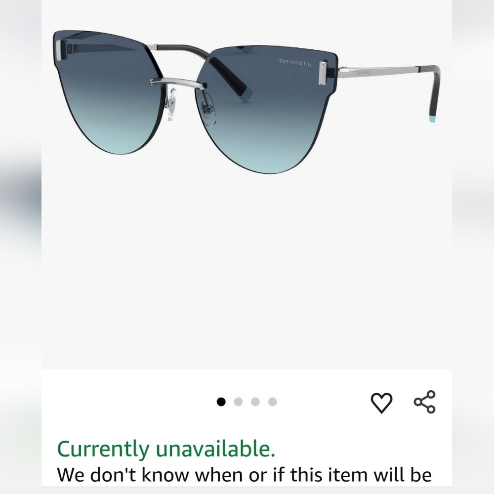 Tiffany & Co. Elegant Gradient Blue Sunglasses Cat Eye Sunglasses - Picture 10 of 12